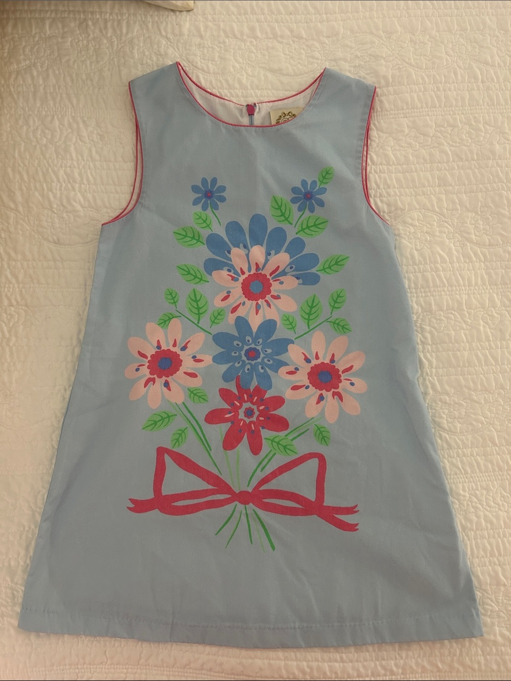 The Beaufort Bonnet Company  Floral Bow A-Line Girls Dress-NWOT